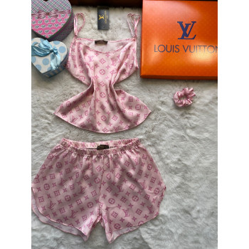 Рожевий комплект майка з шортами Louis Vuitton