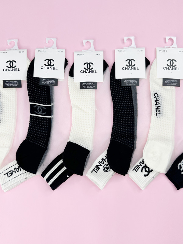 Жіночі капронові шкарпетки Chanel, 5шт комплект