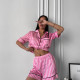 Малиновий комплект сорочка з шортами  Victorias Secret